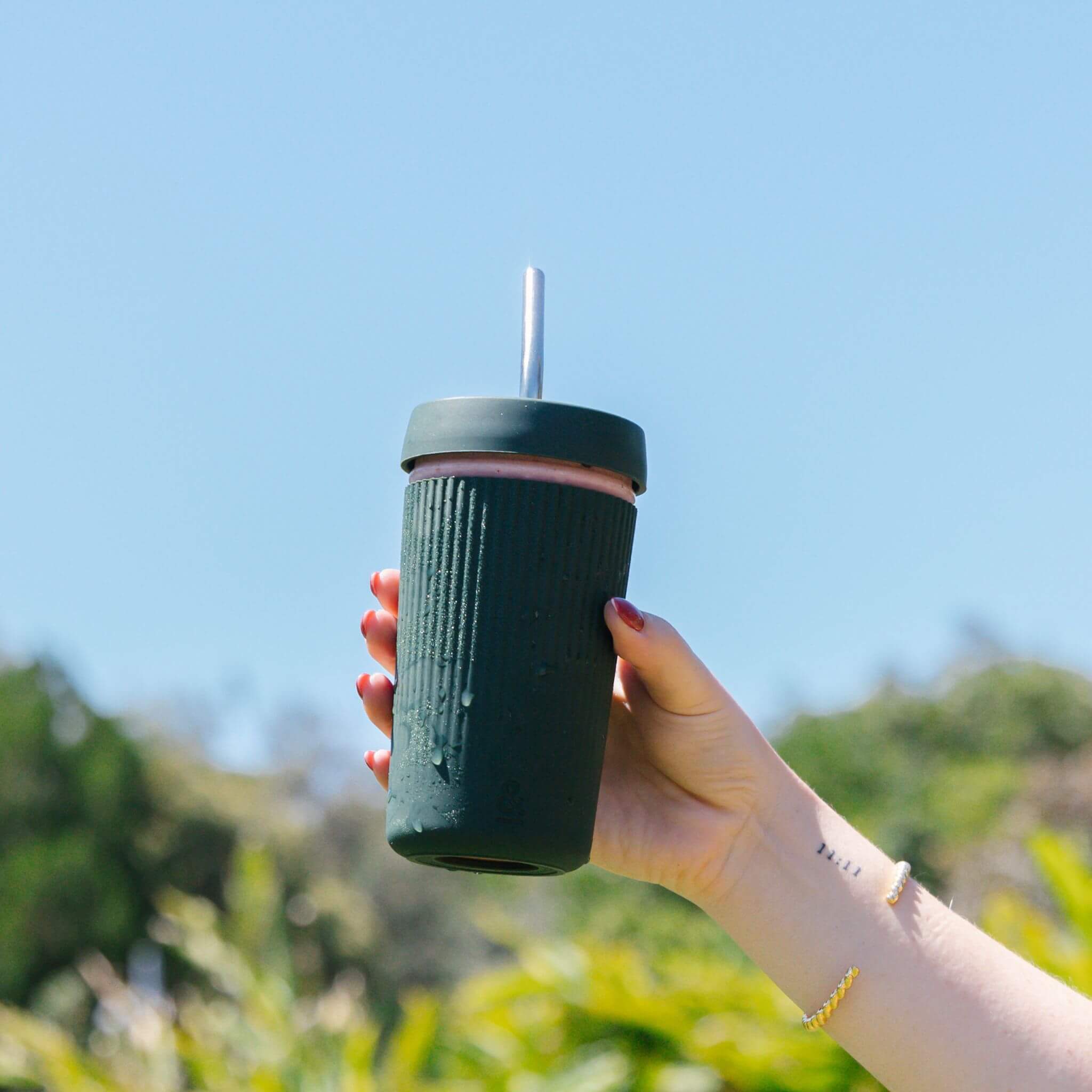 Reusable Glass Smoothie Cup - Image 2