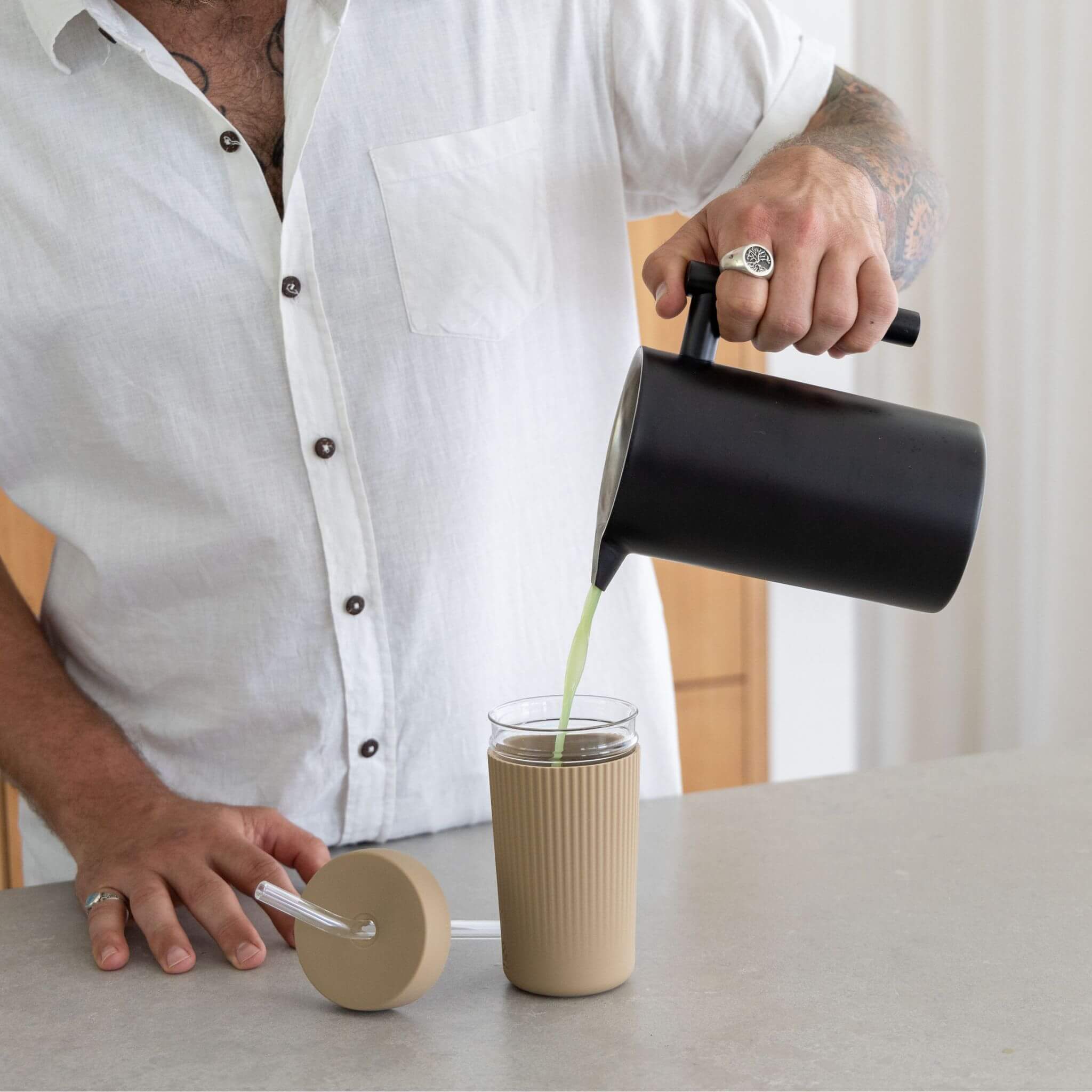 Reusable Glass Smoothie Cup - Image 14