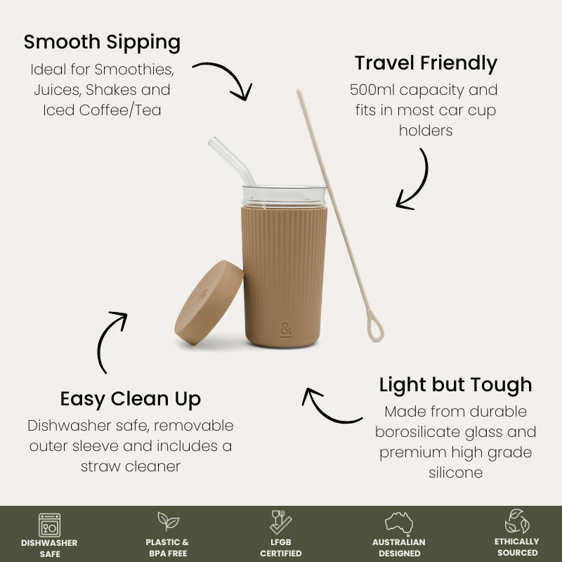 Reusable Glass Smoothie Cup - Image 4