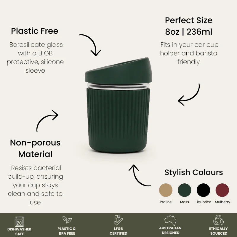 Reusable Glass Coffee Cup | 8oz - Image 4
