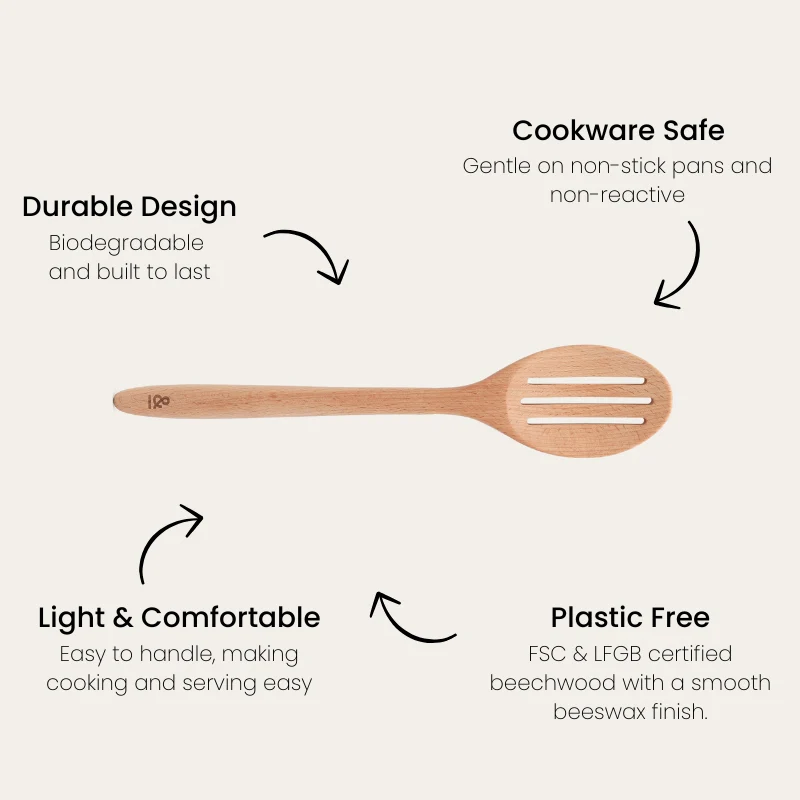 Wooden Beechwood Slotted Spoon - Image 4