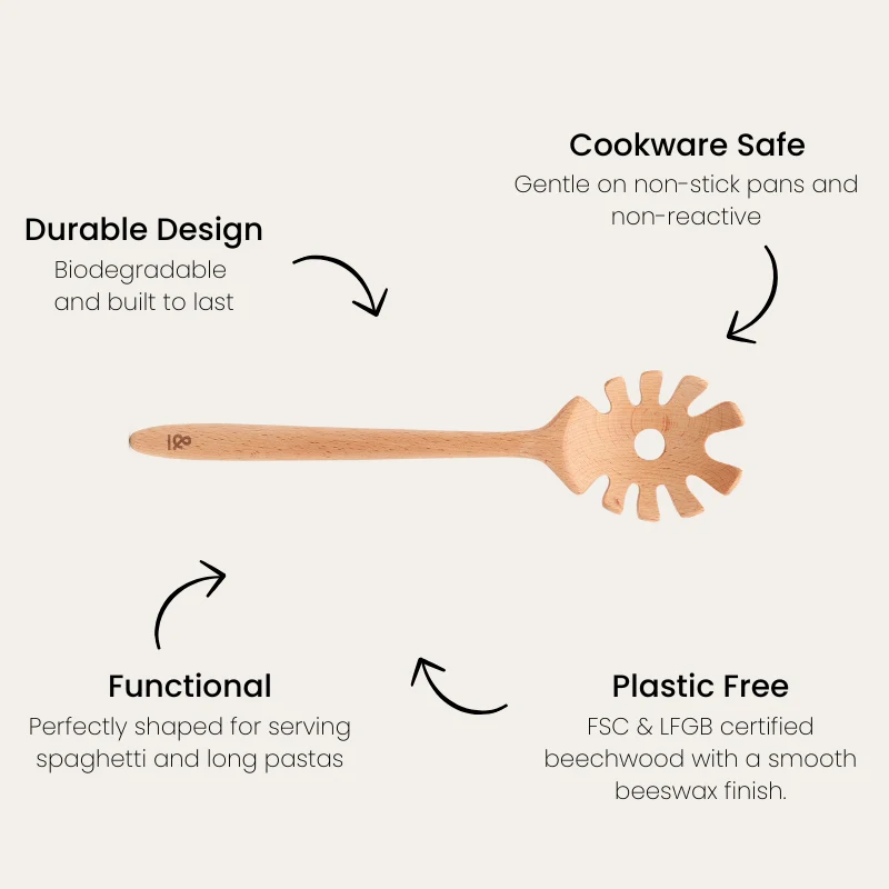 Wooden Beechwood Spaghetti Spoon - Image 4