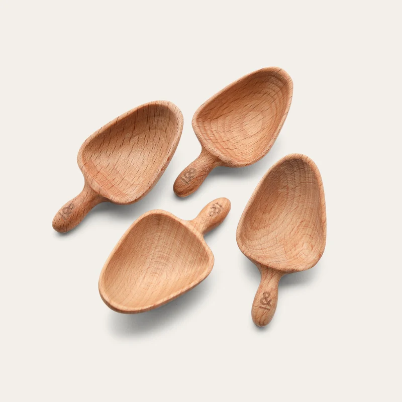 Wooden Beechwood Spice Scoop 4pk - Image 11