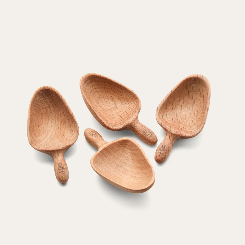 Wooden Beechwood Spice Scoop 4pk - Image 4