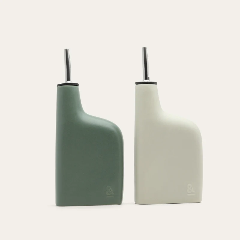 SECONDS: Kitchen Ceramic Olive Oil and Vinegar Dispenser Set