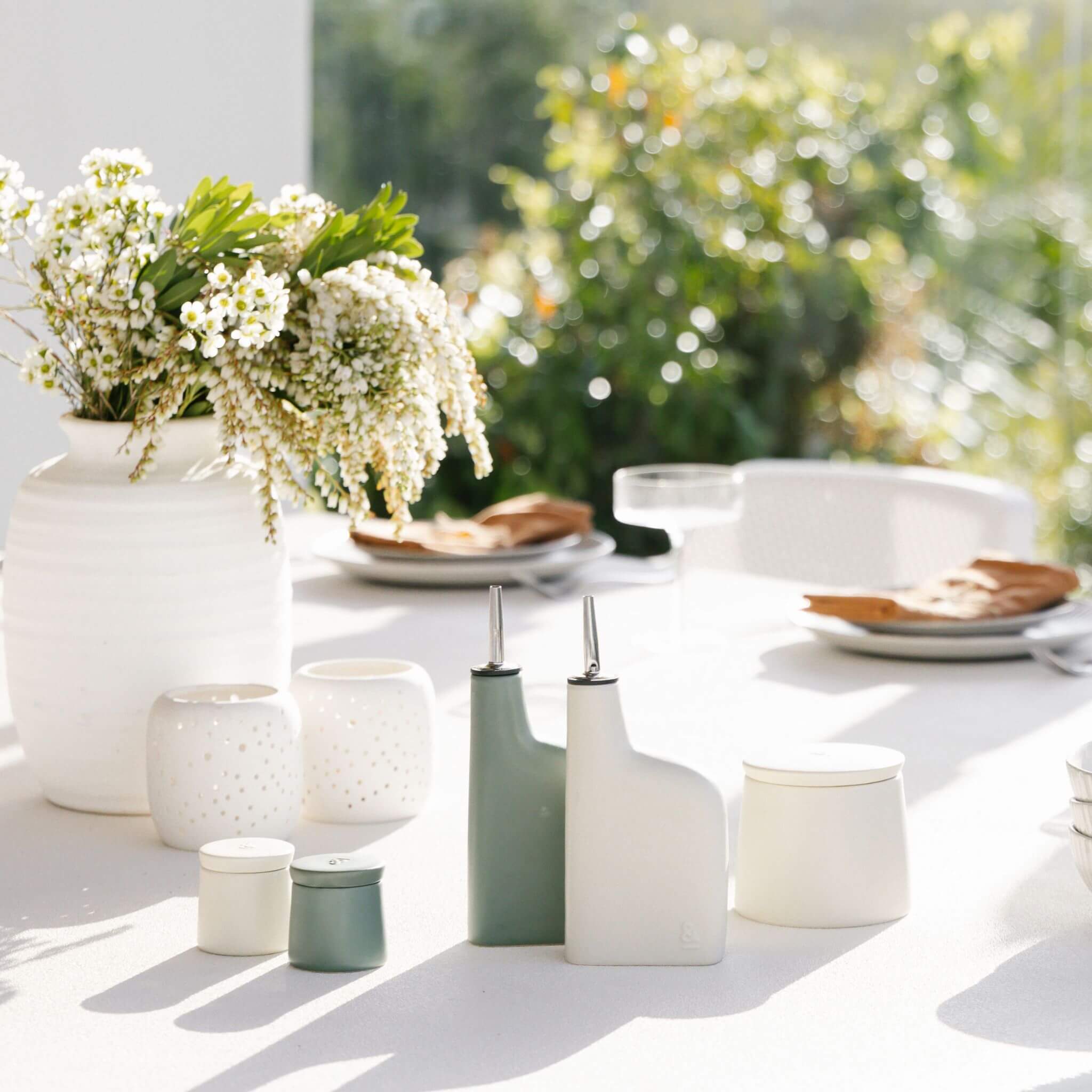 SECONDS: Kitchen Ceramic Olive Oil and Vinegar Dispenser Set - Image 12