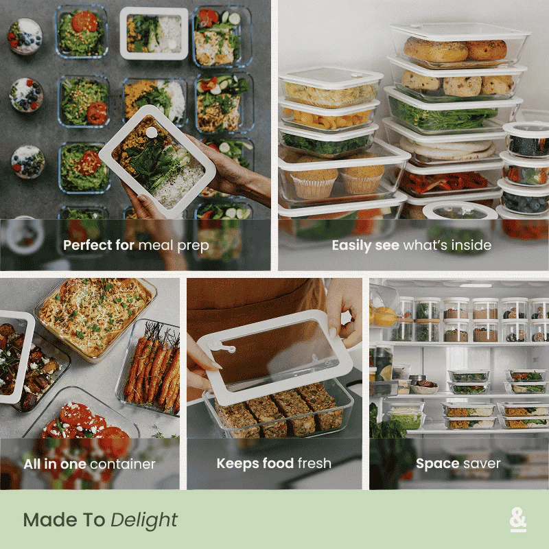 Meal Prep Containers Rectangle | 12pk - Image 3