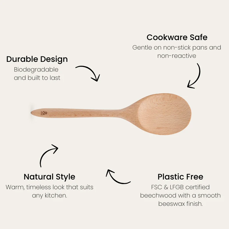 Wooden Beechwood Large Serving Spoon - Image 4
