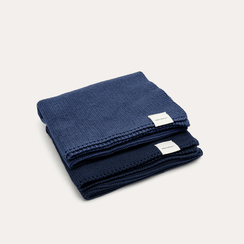 Knitted Tea Towel Set | Organic Cotton