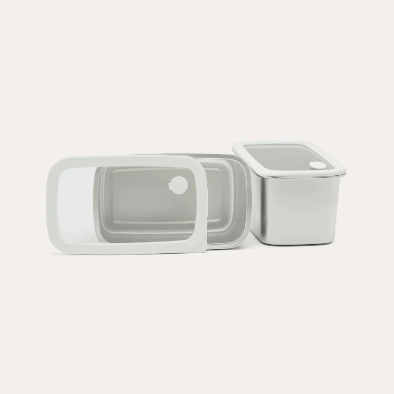 Rectangle Stainless Steel and Glass Containers | 2pk