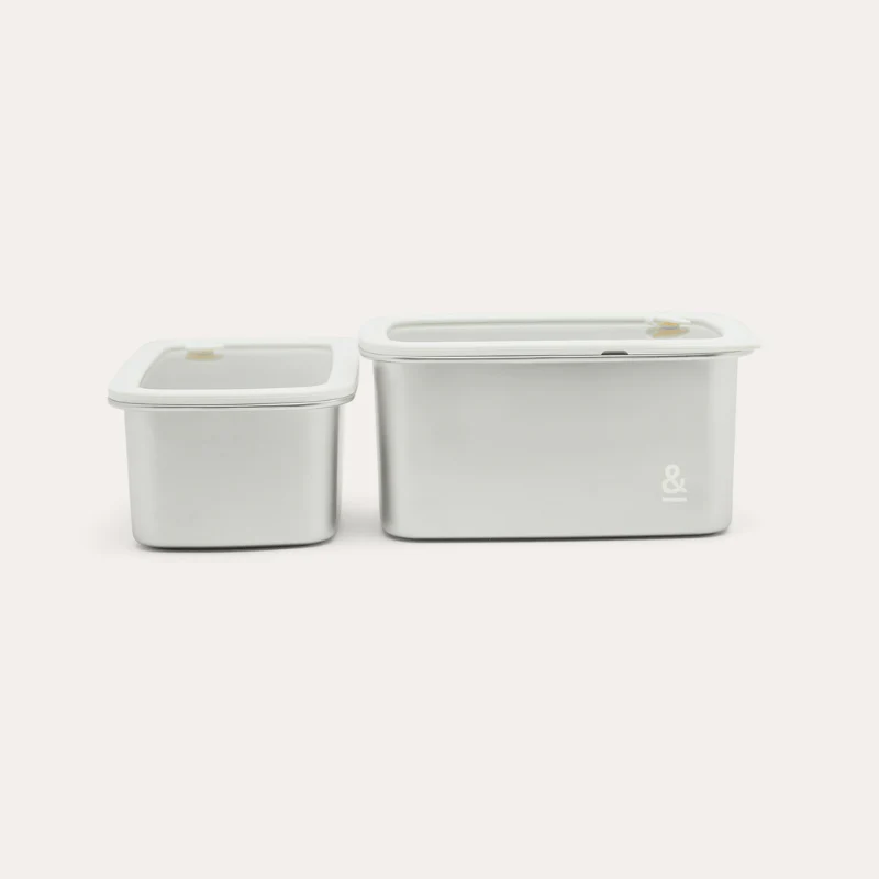 Rectangle Stainless Steel and Glass Containers | 2pk - Image 12