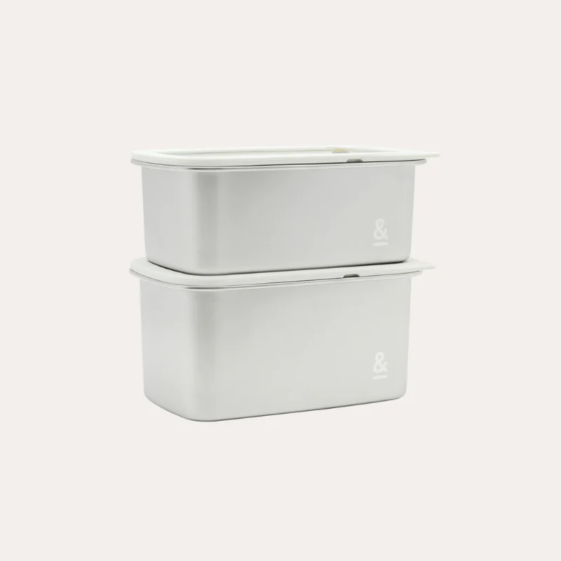 Rectangle Stainless Steel and Glass Containers | 2pk - Image 13