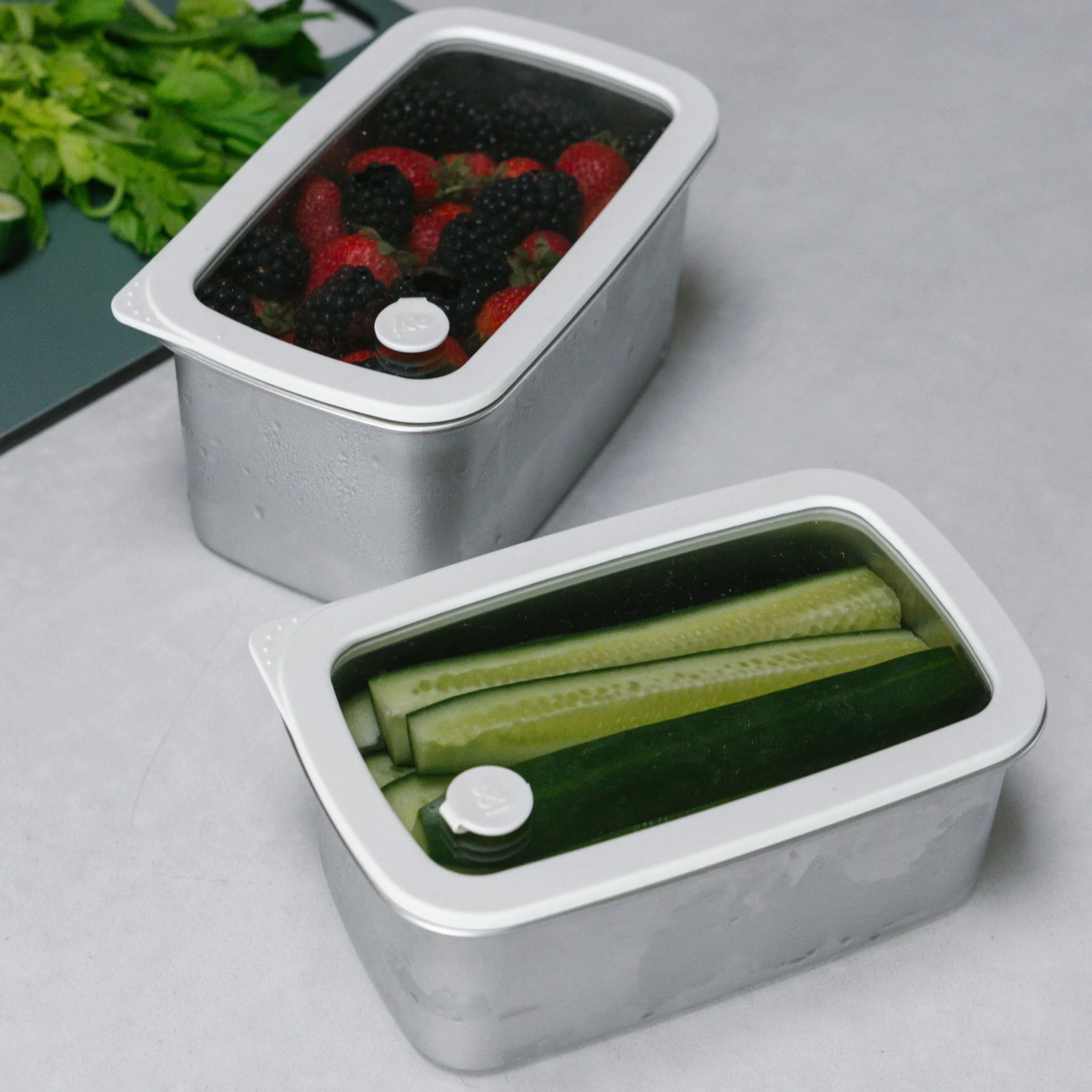 Rectangle Stainless Steel and Glass Containers | 2pk - Image 6