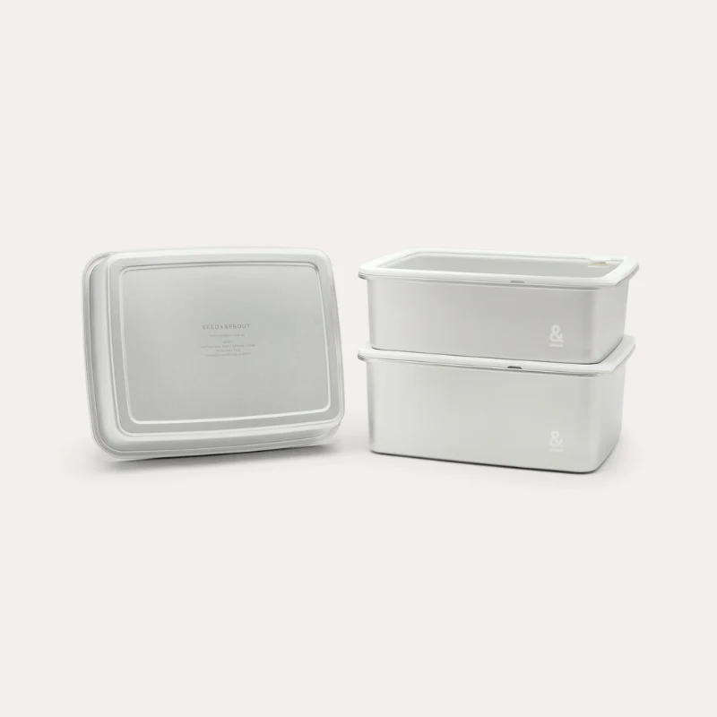 Rectangle Stainless Steel and Glass Containers | 3pk - Image 17