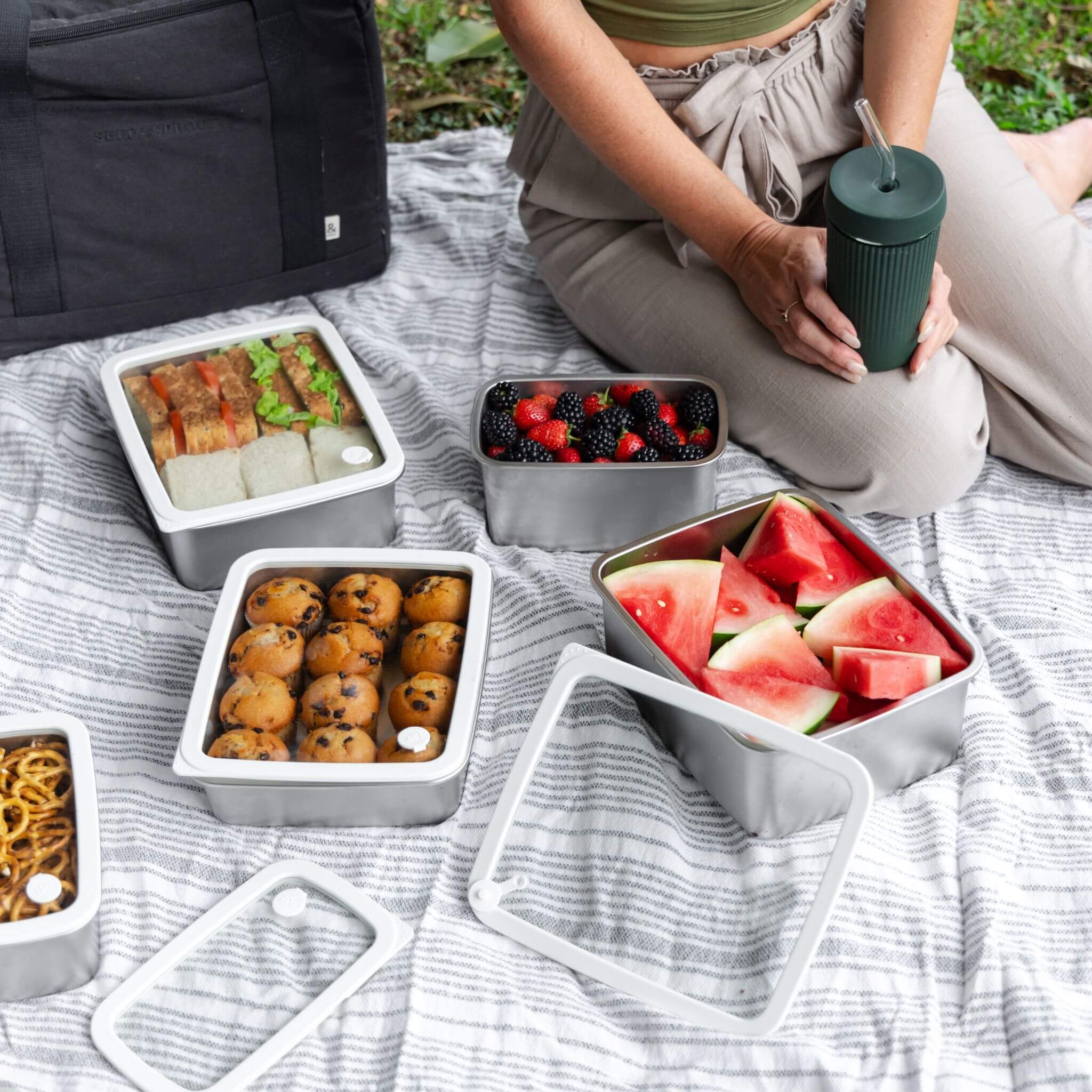 Rectangle Stainless Steel and Glass Containers Set - Image 12