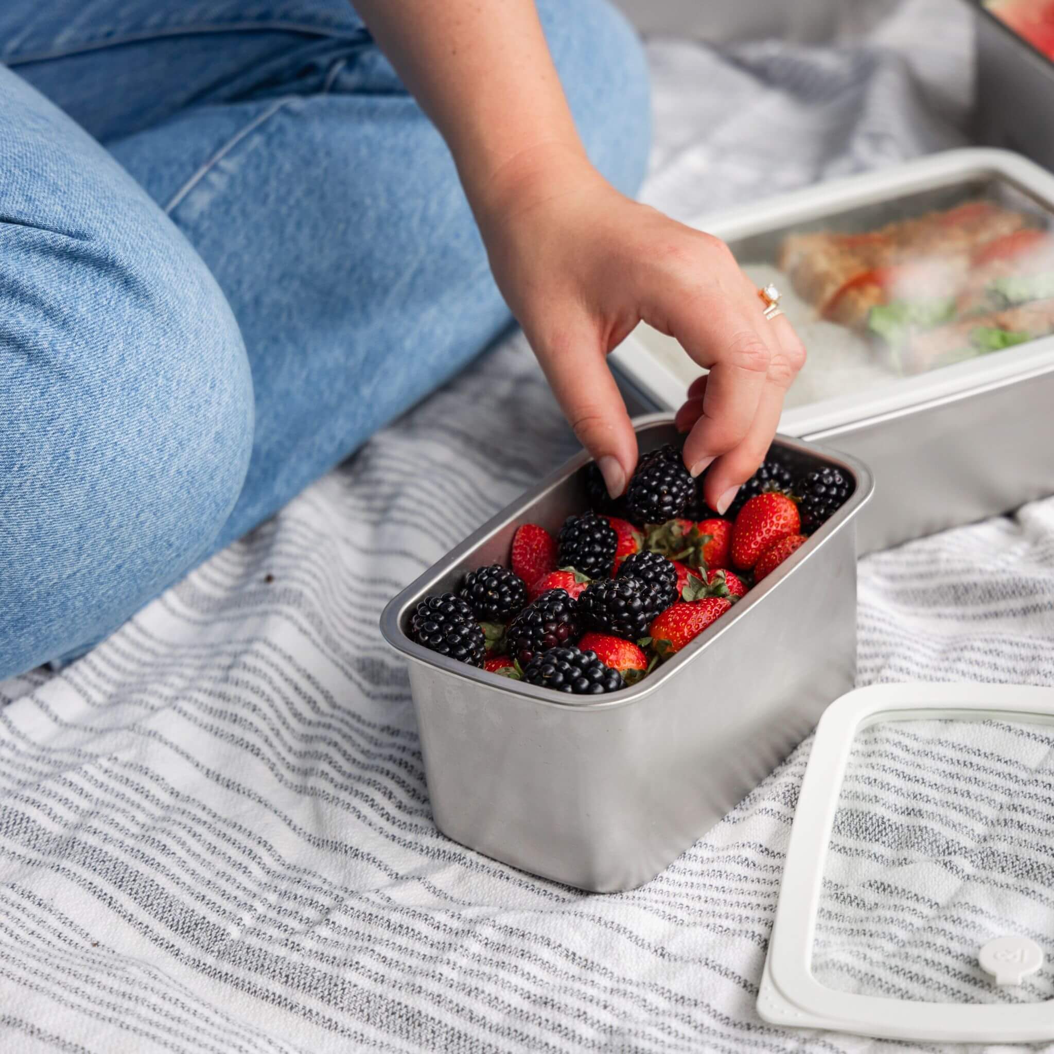 Rectangle Stainless Steel and Glass Containers | 2pk - Image 2