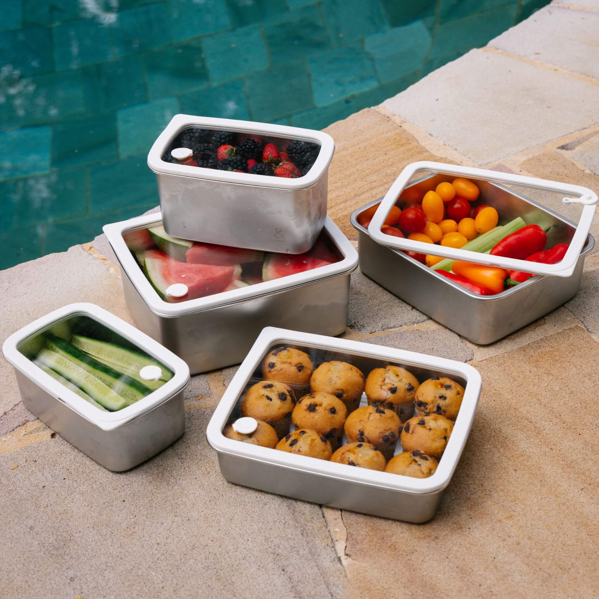 Rectangle Stainless Steel and Glass Containers | 2pk - Image 10