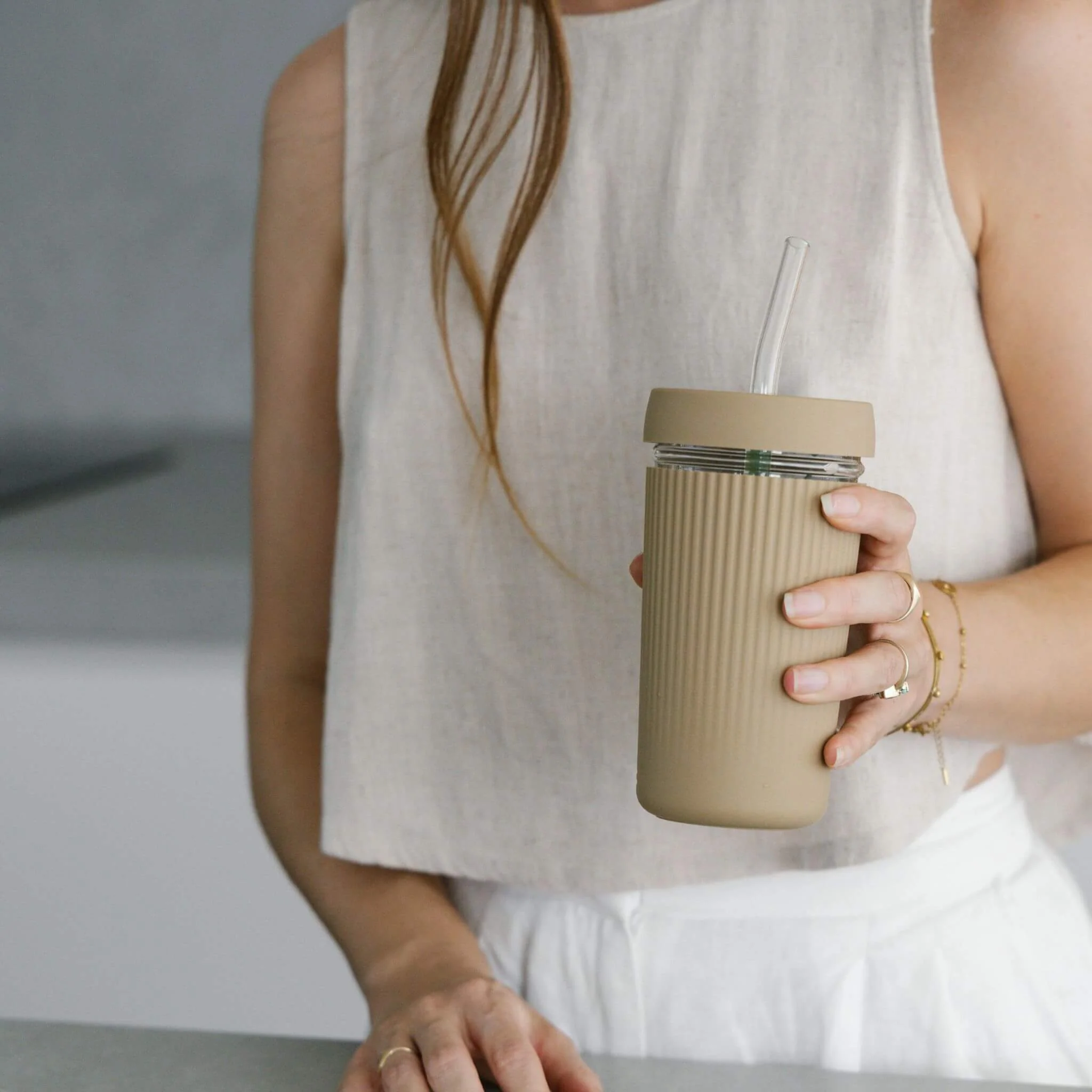 Reusable Glass Smoothie Cup - Image 9
