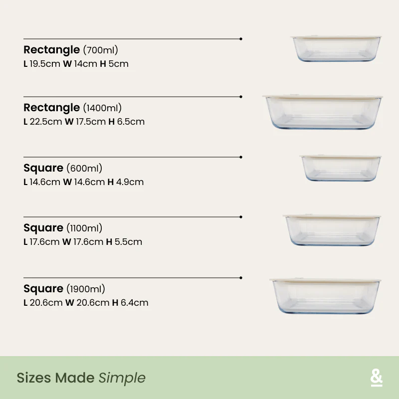 Glass Food Containers | Square - Image 6