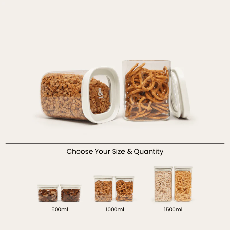 Newrybar Square Pantry Jars 2pk Multibuy
