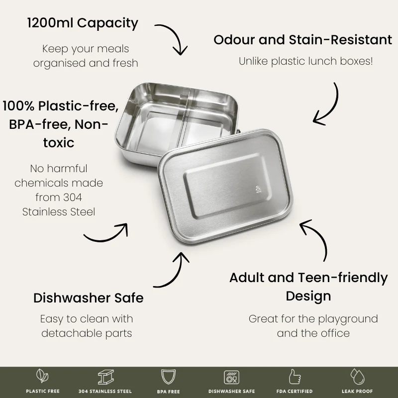 Stainless Steel Lunch Box | 1200ml - Image 4