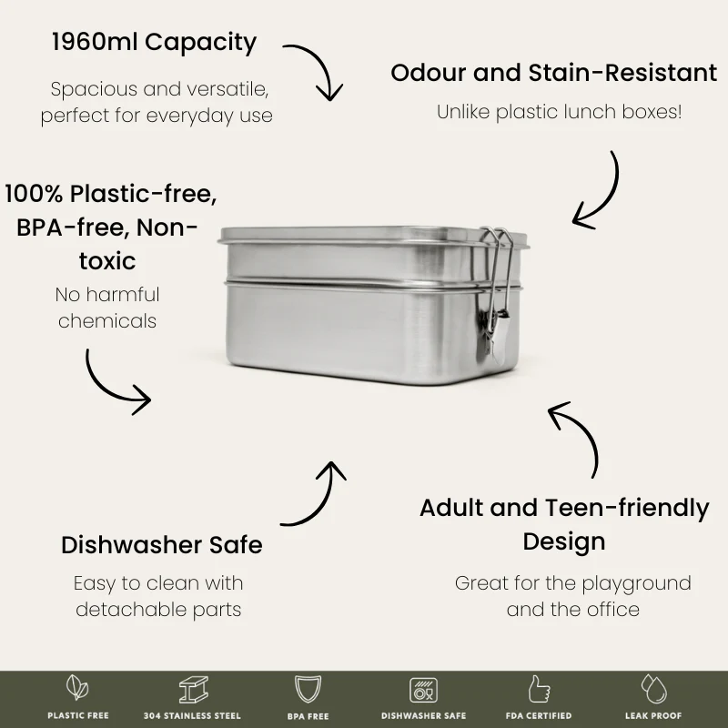 Stainless Steel Lunch Box | 1960ml - Image 4