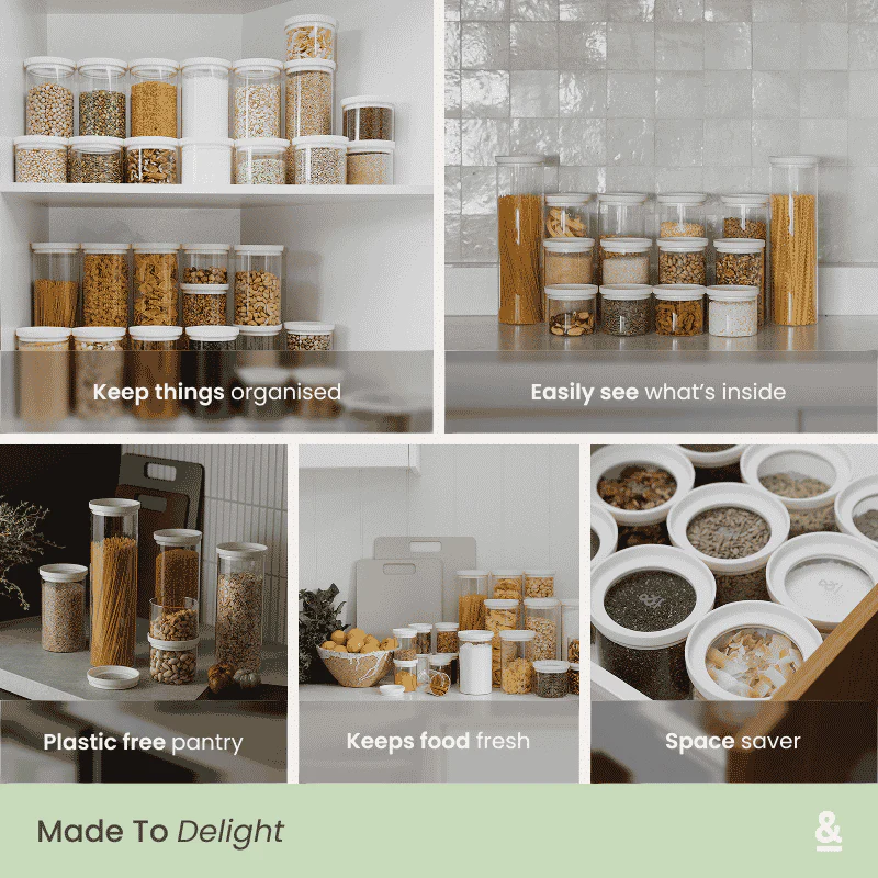 Wategos Round Glass Pantry Storage Jars - Image 3
