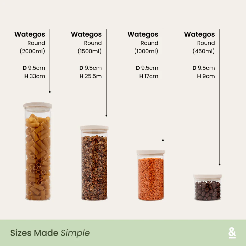 Wategos Round Glass Pantry Storage Jars - Image 4