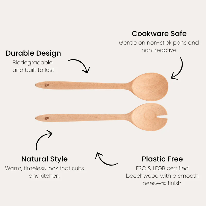Wooden Beechwood Salad Servers - Image 3